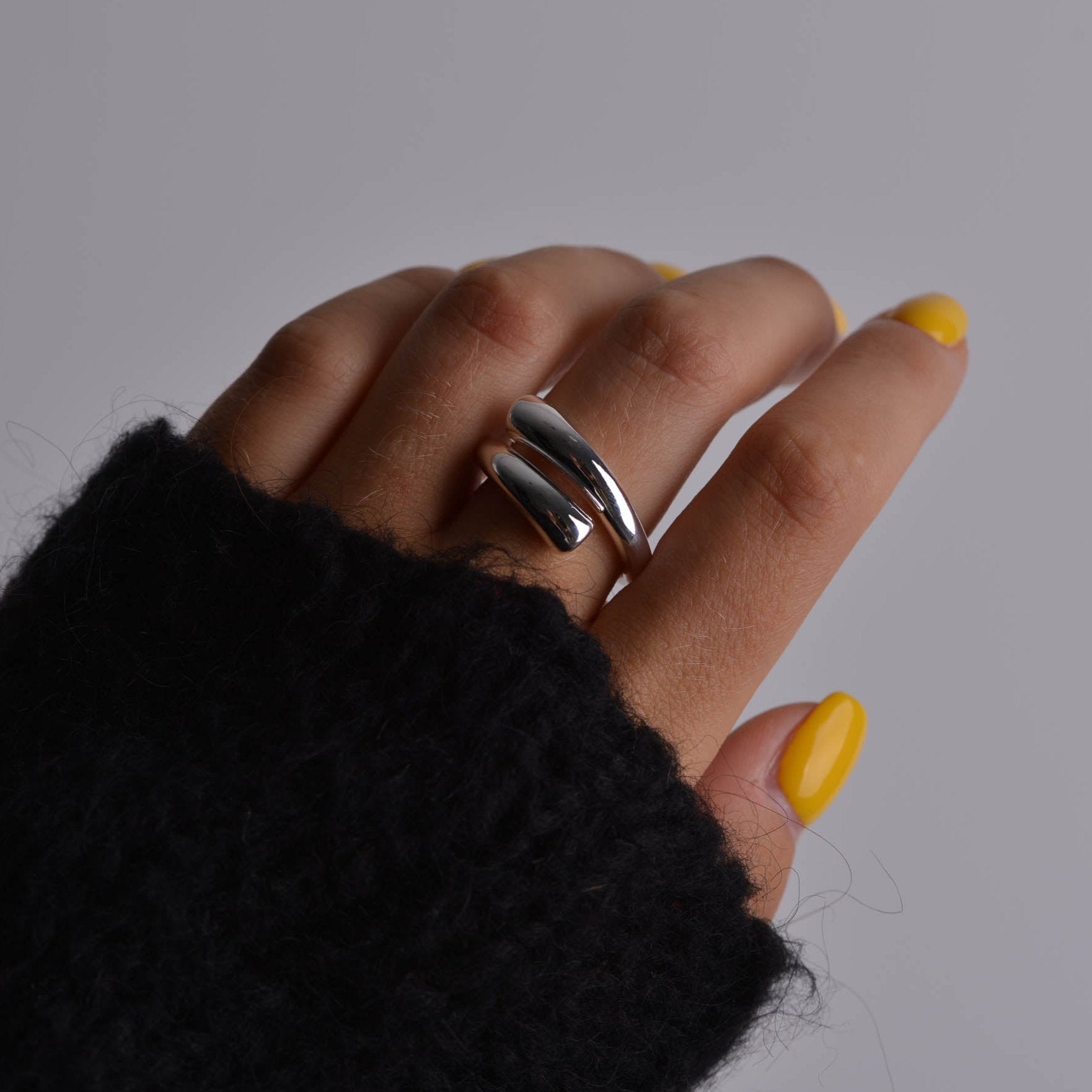 Twisted Chunky Signet Silver Ring