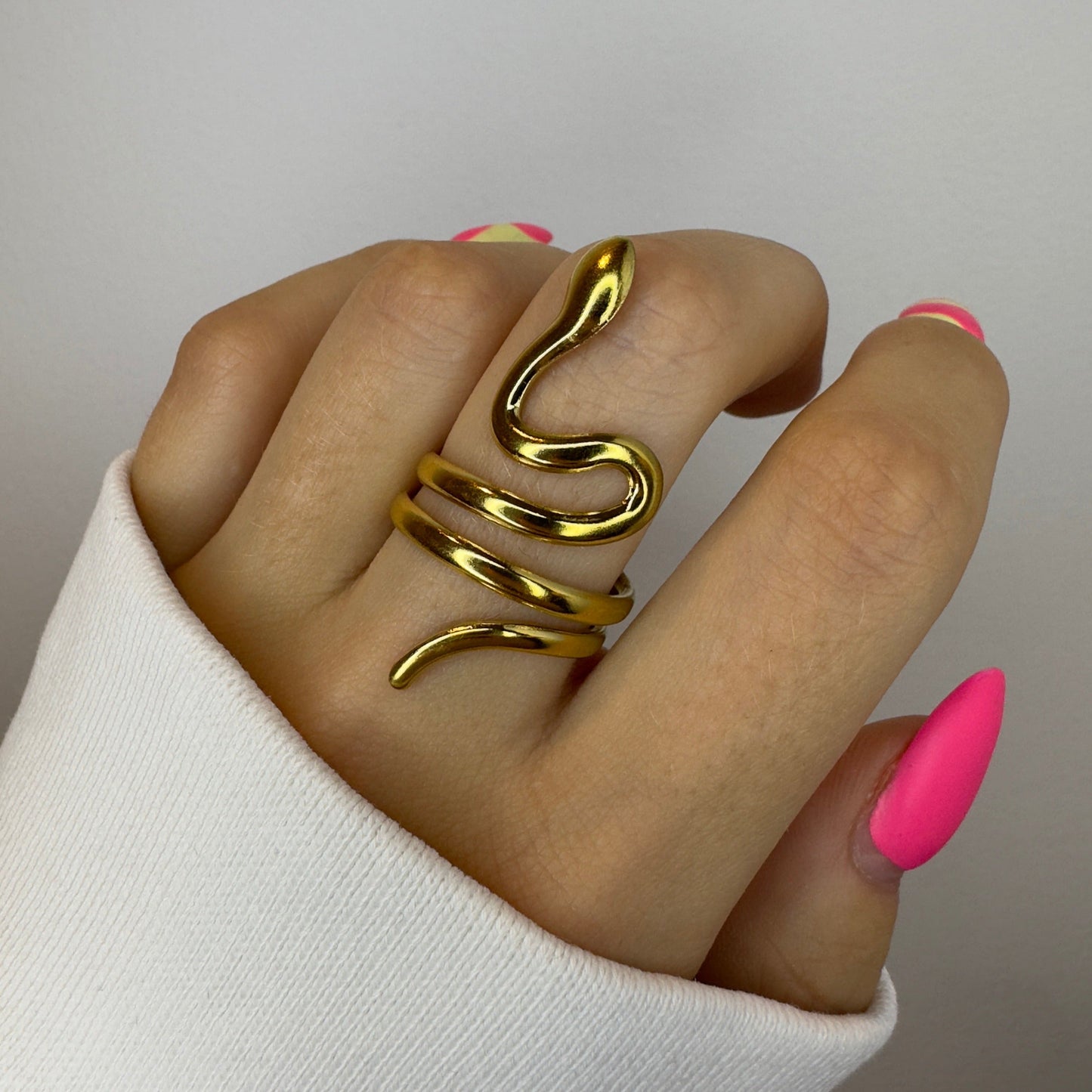 Twisted Snake Ring Gold Set