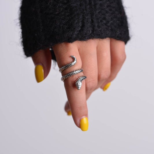 Twisted Snake Silver Ring