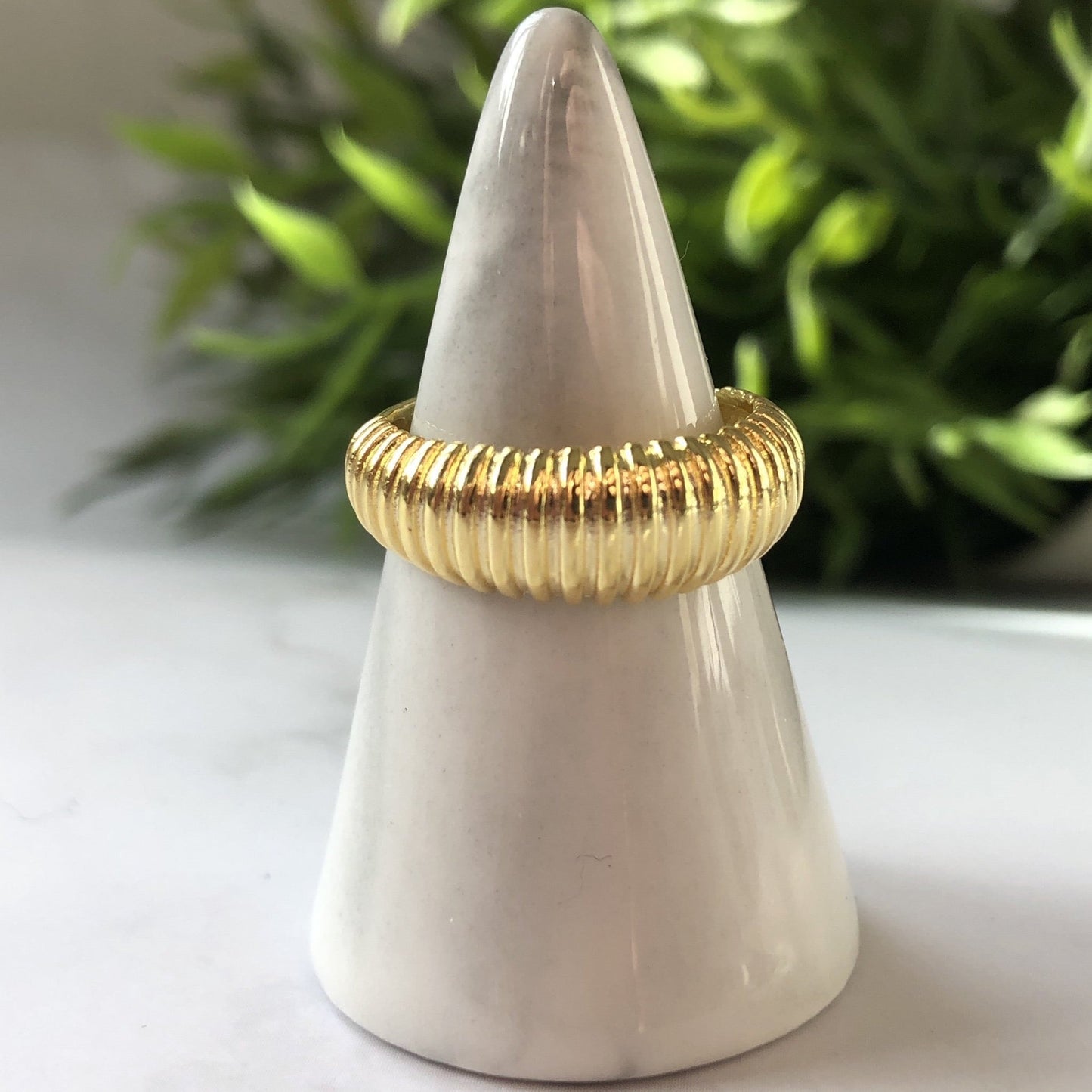 Dainty French Croissant Gold Ring