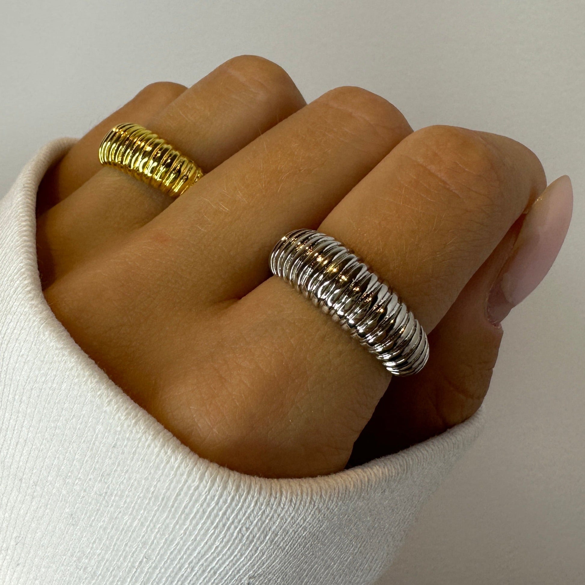 Wavy French Croissant Rings