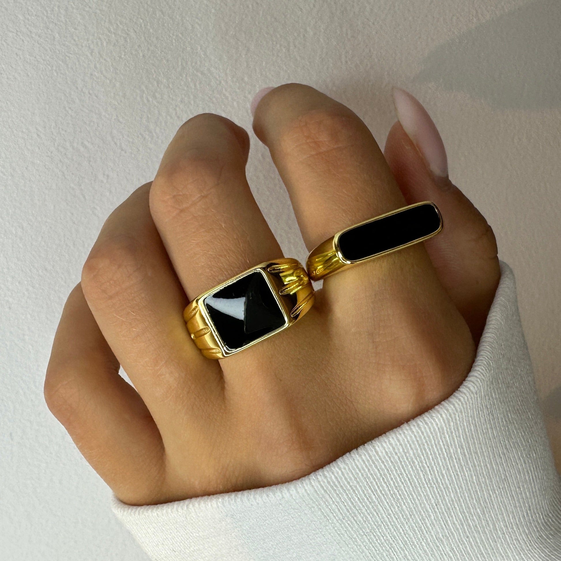 unisex Chunky Gold Rings