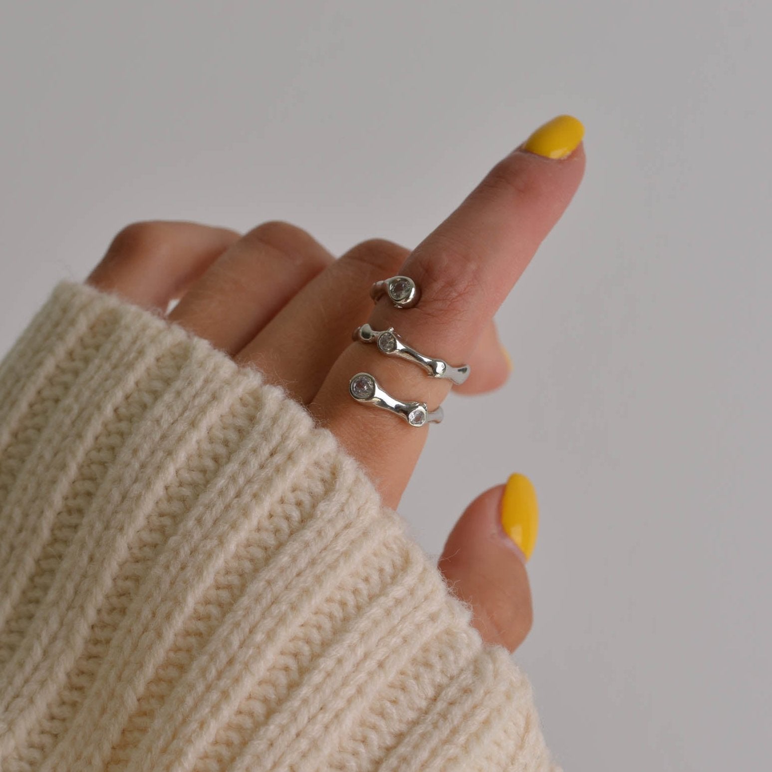 Cubic Zirconia Gemstone Silver Ring