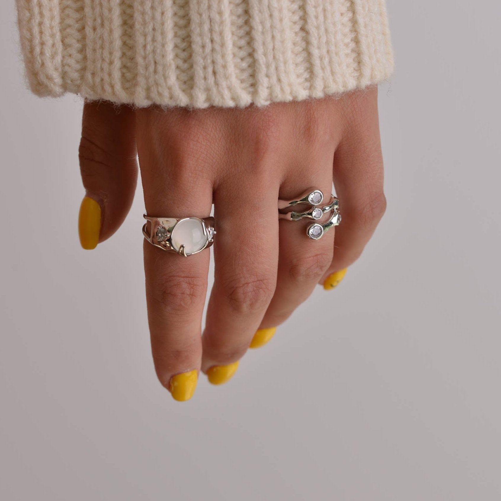 Cubic Zirconia Gemstone Silver Rings