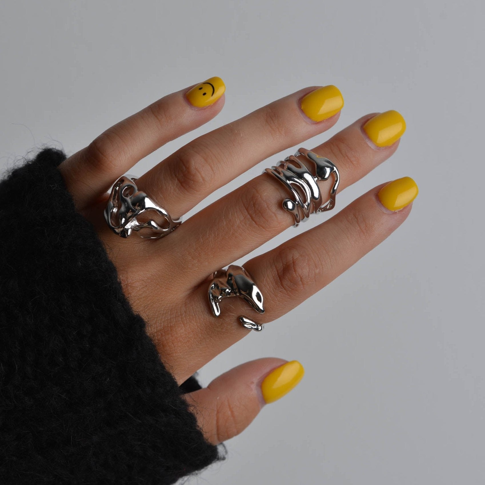 Asymmetrical Chunky Ring Set