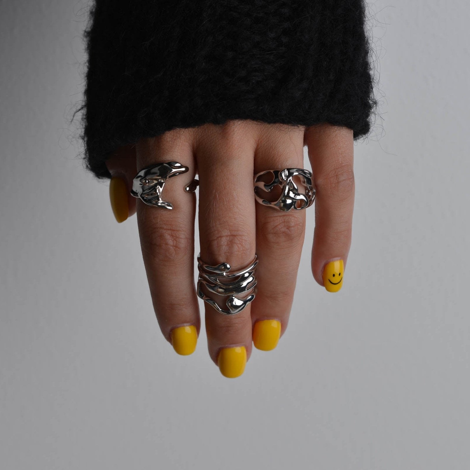 Asymmetrical Chunky Ring Set