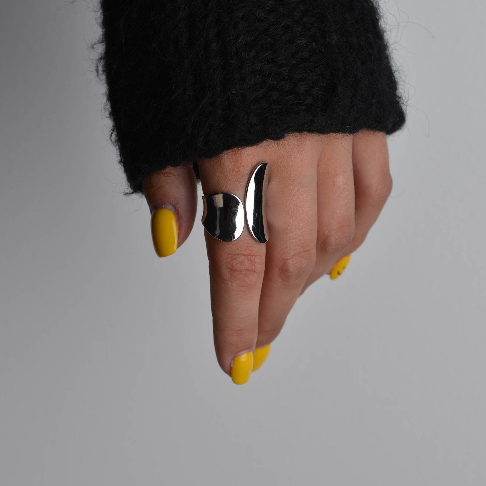 Irregular Silver Adjustable Ring