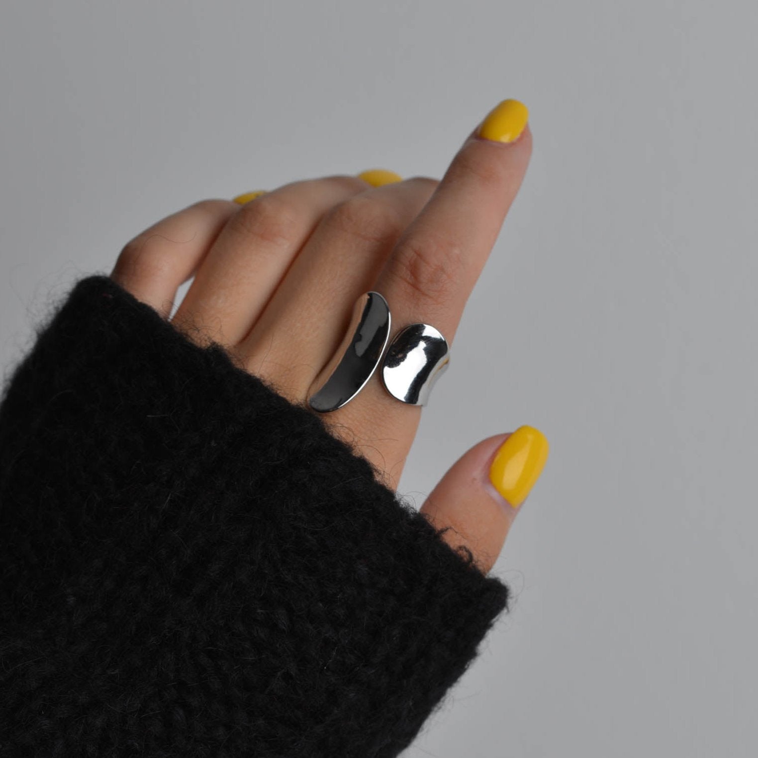 Irregular Silver Adjustable Ring