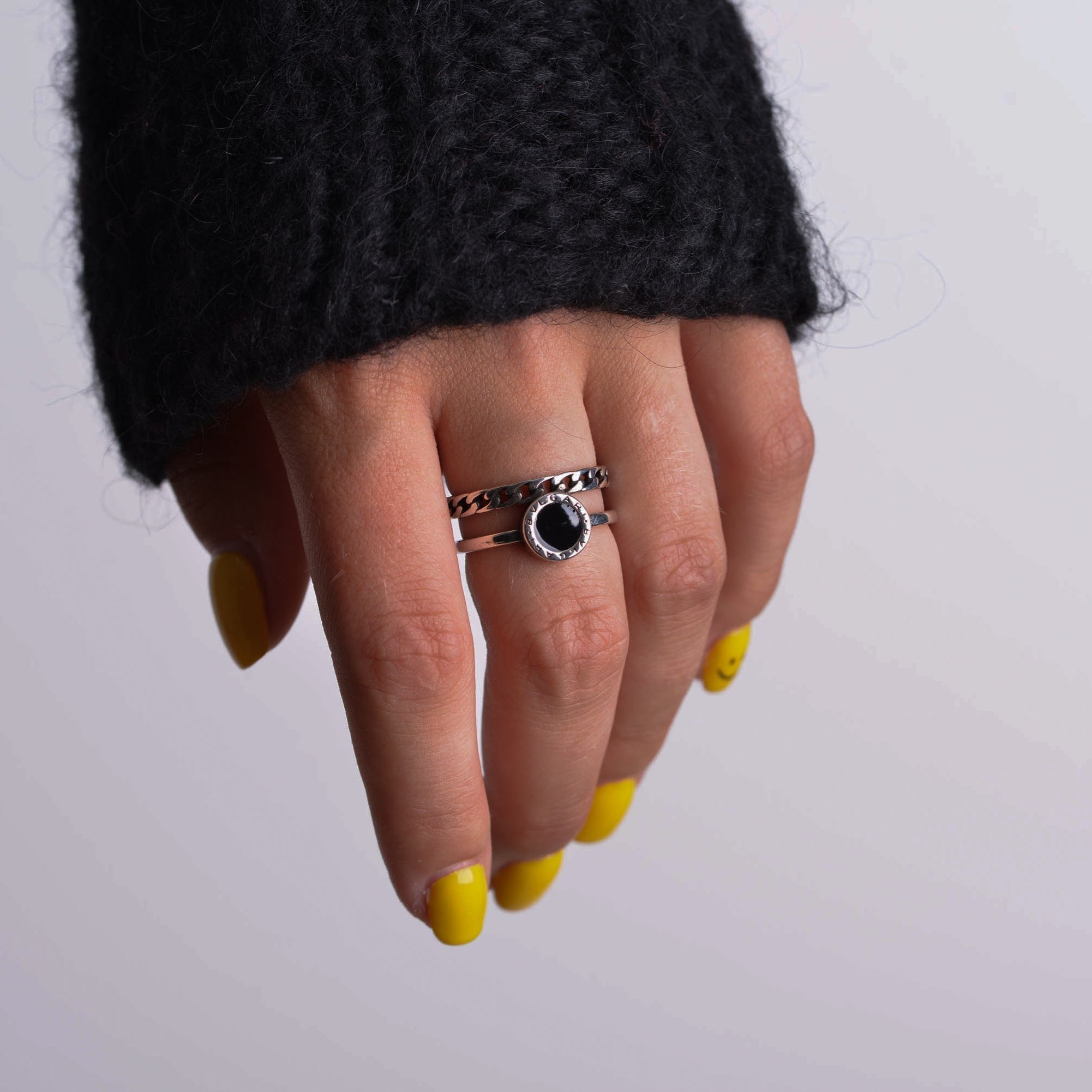 Handcrafted Silver Ring with Letters