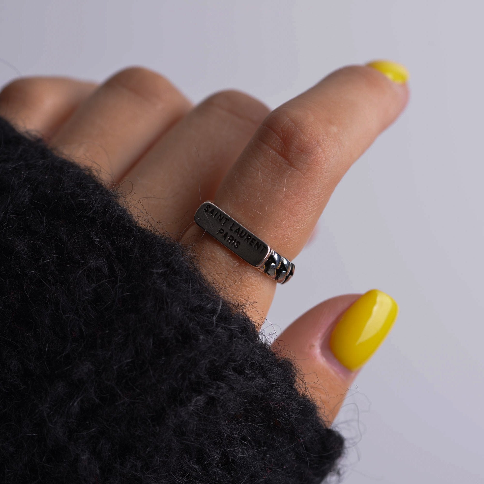 Handcrafted Silver Ring with Letters