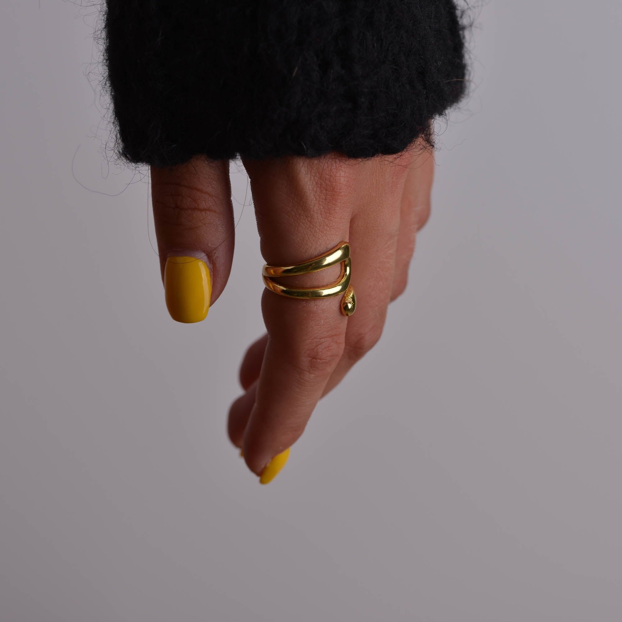 Gold Signet Geometric Ring