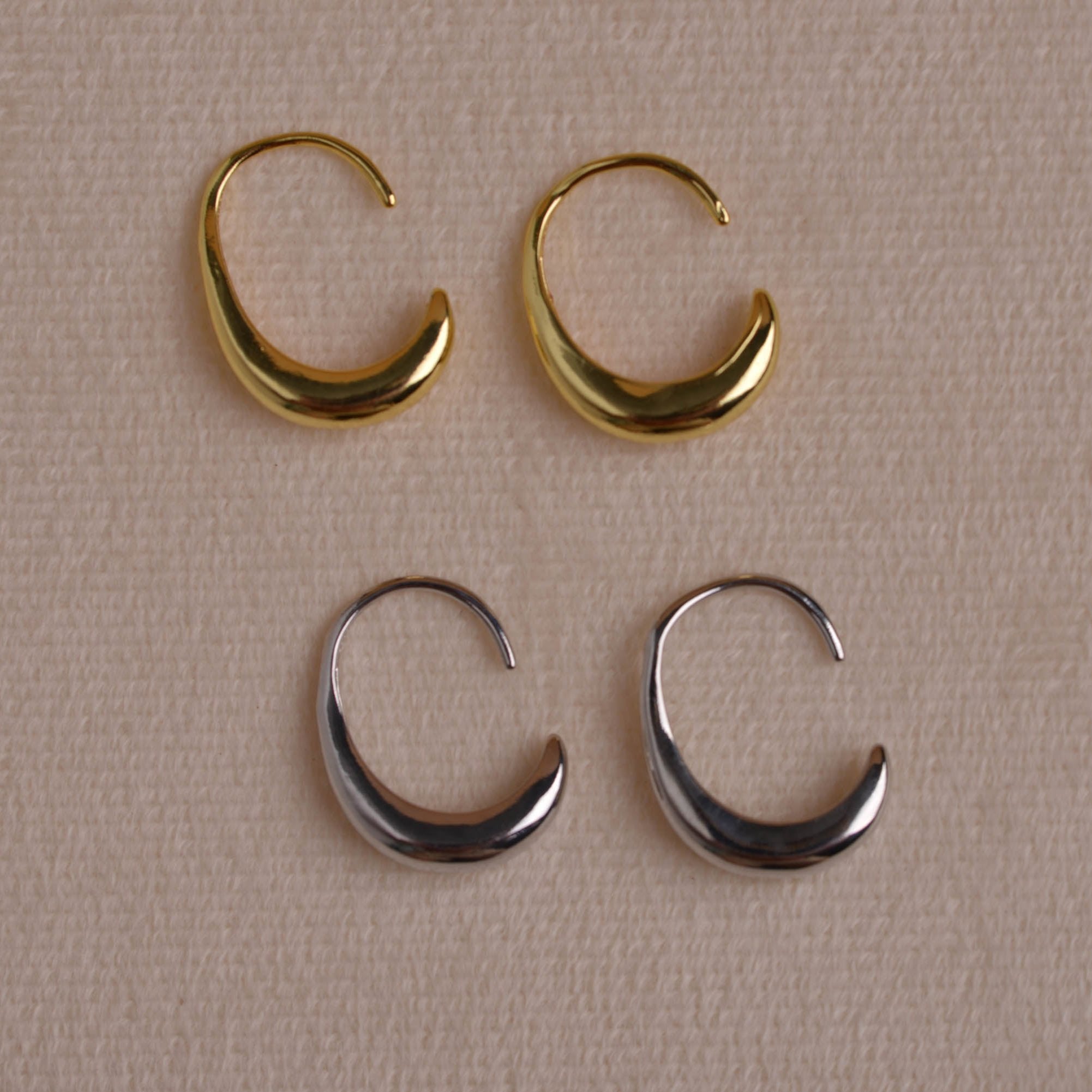 Modern Dual-Tone Earrings