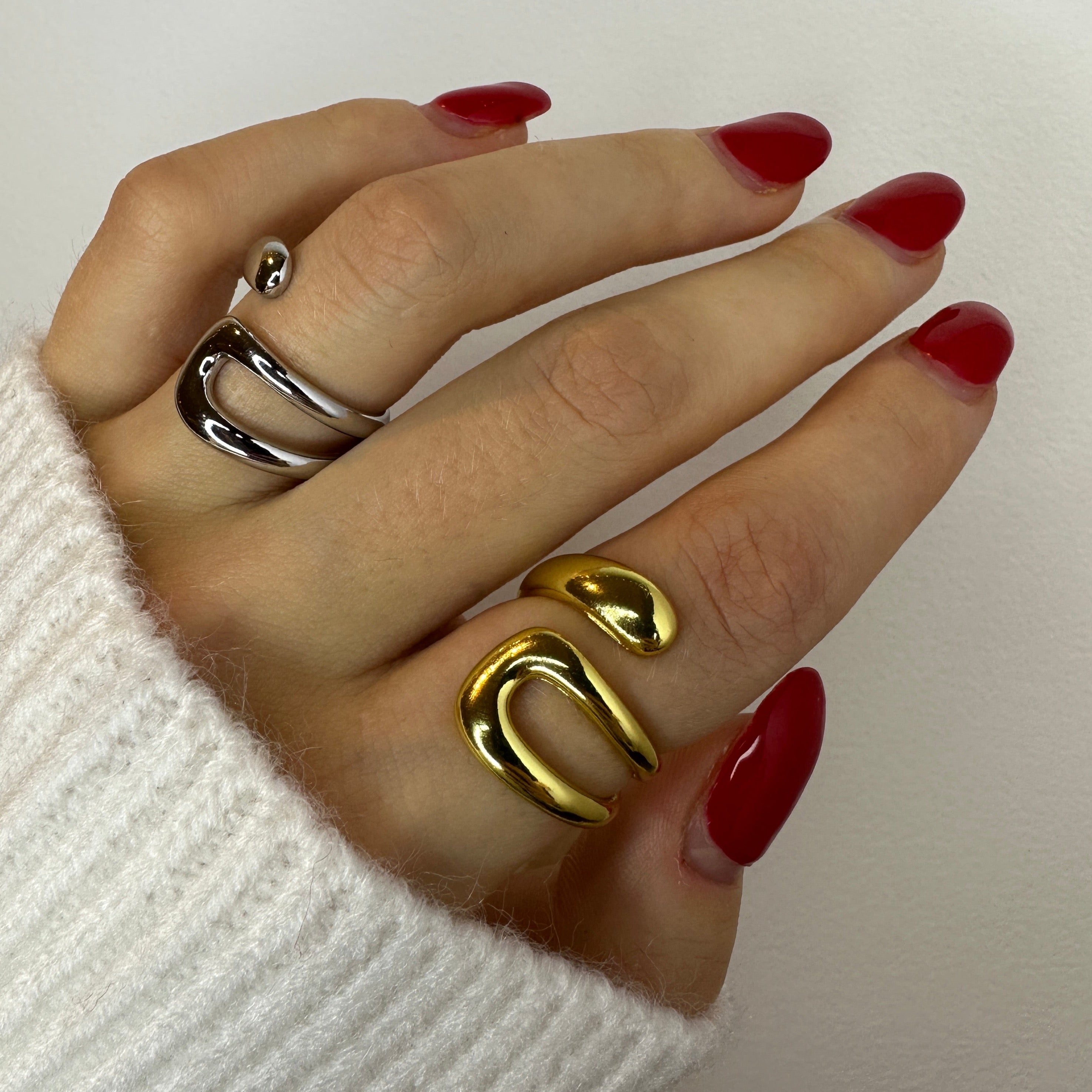 Thick Silver Irregular Rings