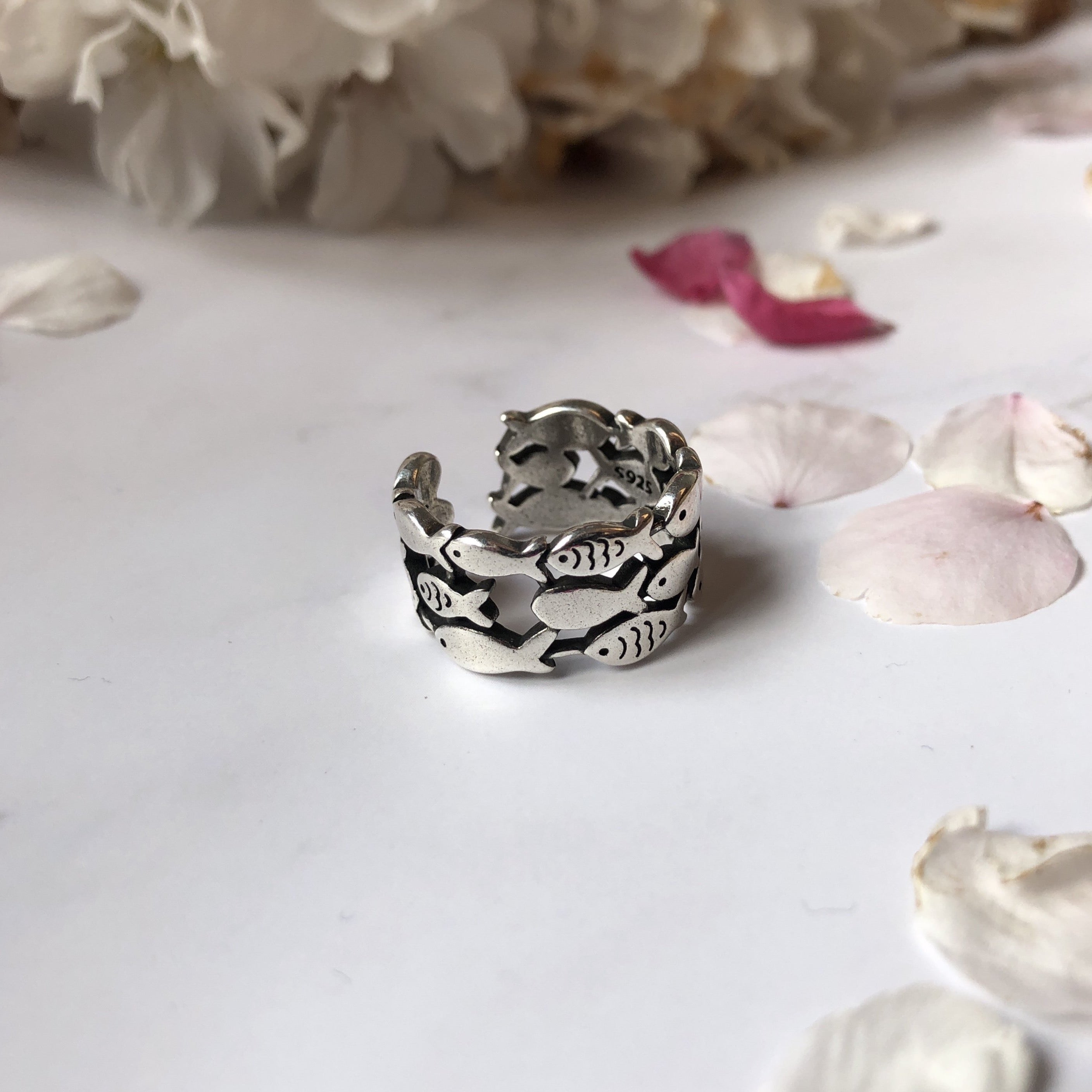 Koi Fish Silver Ring