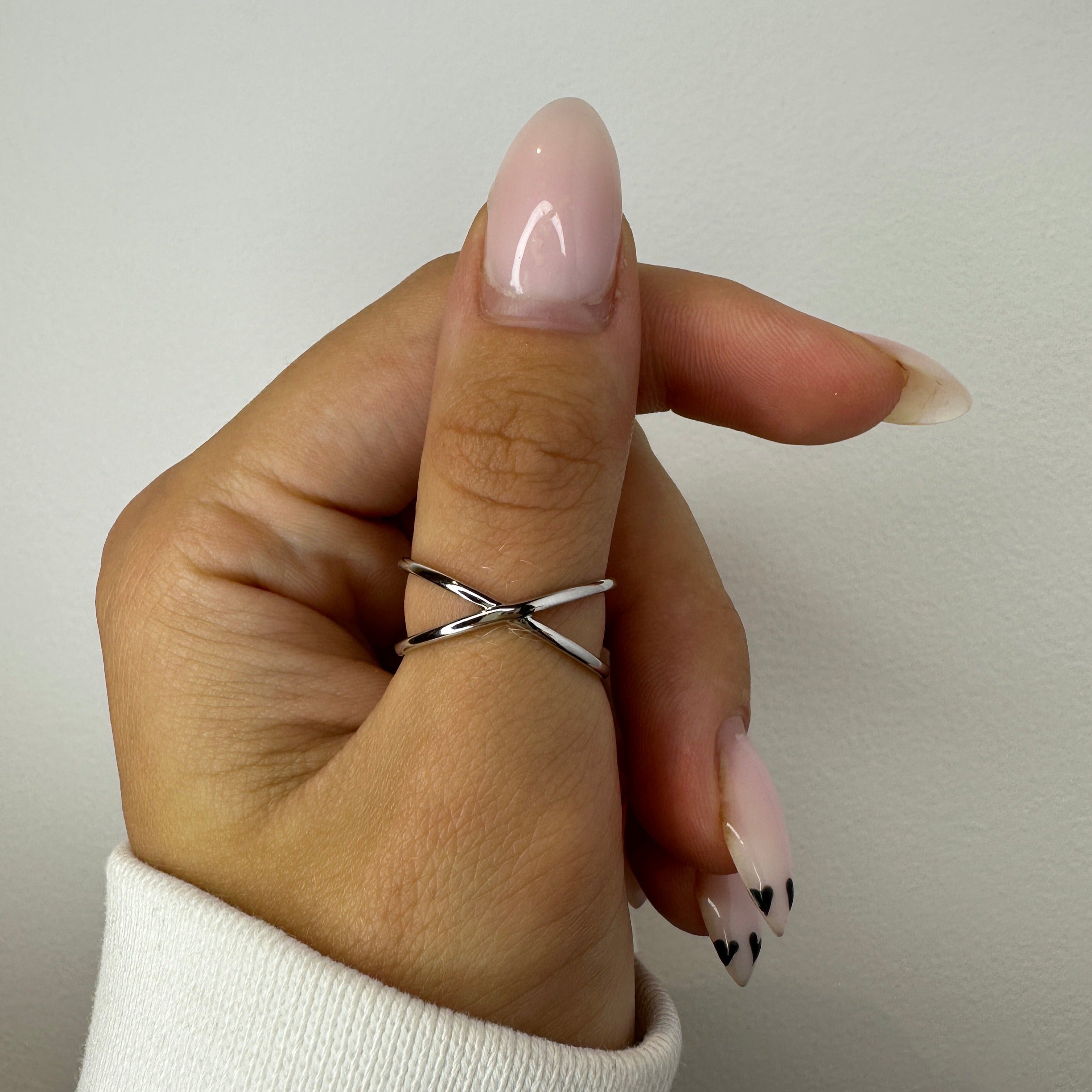 Twisted Silver Thin Ring