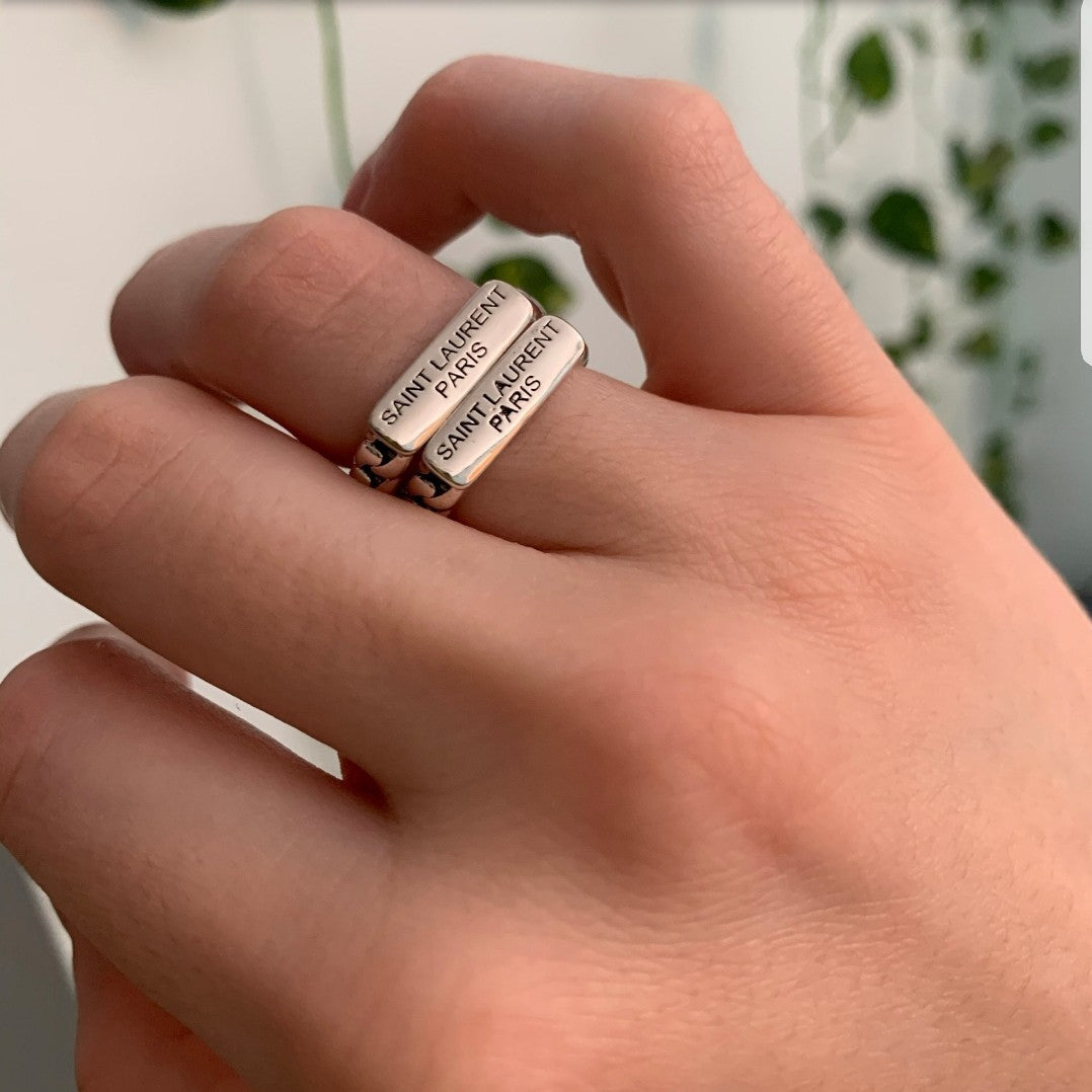 Handcrafted Silver Ring with Letters