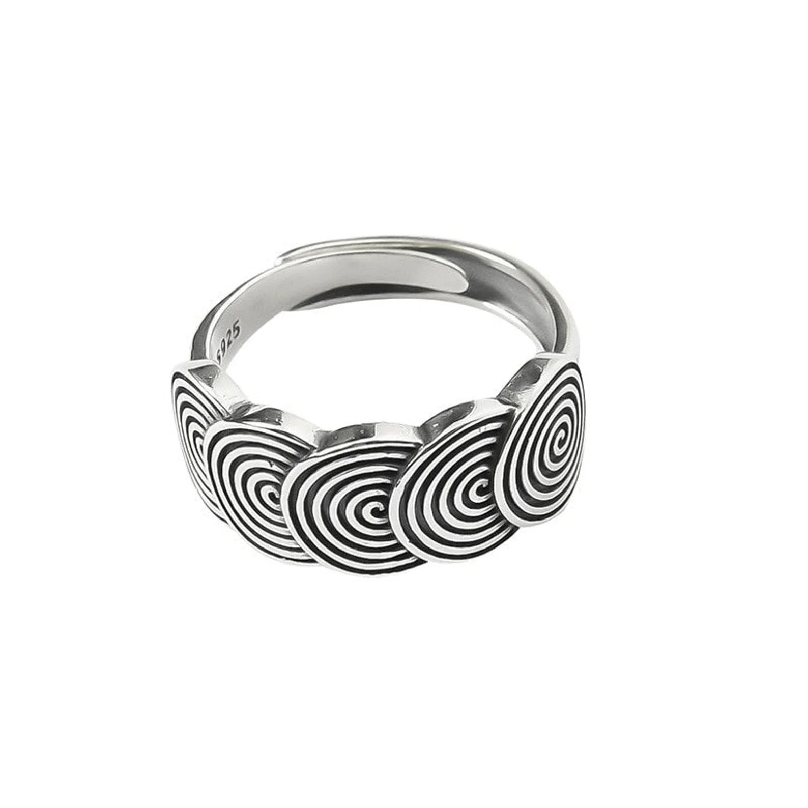 Textured Silver Circle Ring